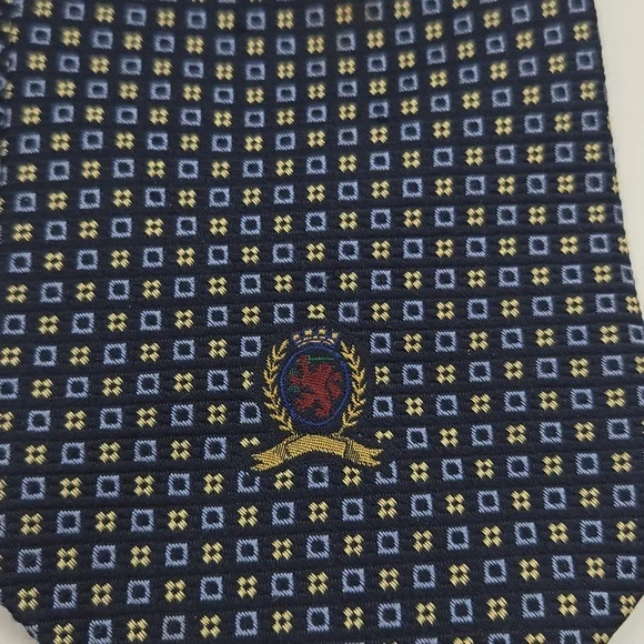 Tommy Hilfiger | Navy Printed Silk Tie - Picture 3 of 6